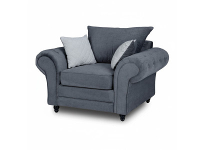 Sillón de televisión Chesterfield individual sofá tapizado de terciopelo.
