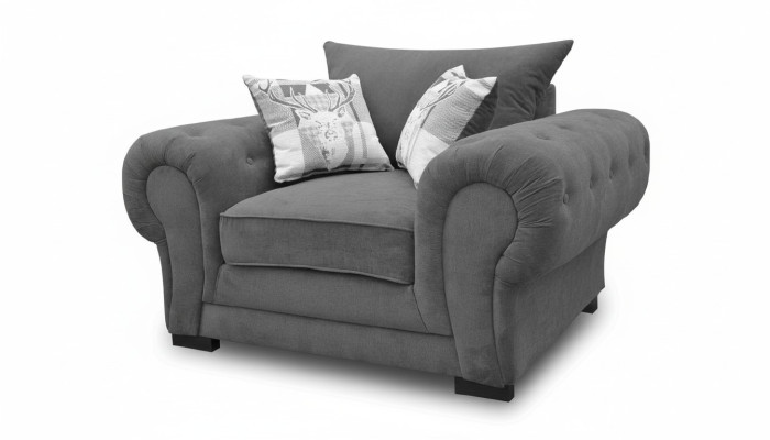 Estilo Diseño moderno Color Gris Sala de estar 1 sillón Tela Poliéster Nuevo