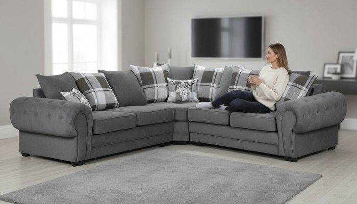 Sofá de tela lujoso, conjunto de esquineras de tela para sala de estar, sofá en forma de L, sofás esquineros