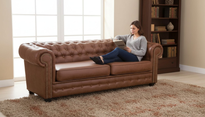 Sofá Chesterfield de tela Sofás de diseño función de cama Sofá de salón