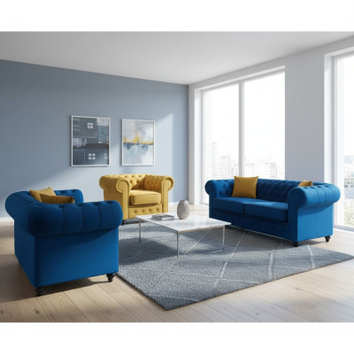 Chesterfield conjunto de sofás muebles de sala de estar sofá 3+2+1 plazas.