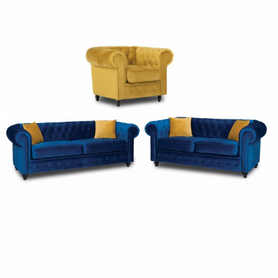 Chesterfield conjunto de sofás muebles de sala de estar sofá 3+2+1 plazas.