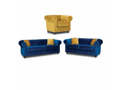 Chesterfield conjunto de sofás muebles de sala de estar sofá 3+2+1 plazas.
