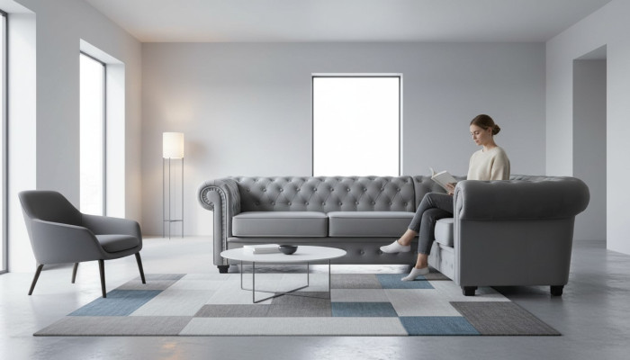 Sofá de esquina Sofá Acolchado Muebles de lujo Muebles Decoración Terciopelo Tela Esquinero