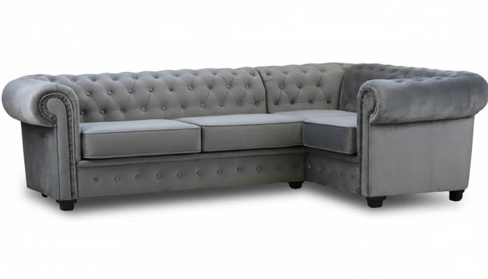 Sofá de esquina Sofá Acolchado Muebles de lujo Muebles Decoración Terciopelo Tela Esquinero