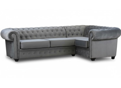 Sofá de esquina Sofá Acolchado Muebles de lujo Muebles Decoración Terciopelo Tela Esquinero