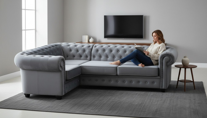 Sofá Chesterfield Sofá Sofá tapizado Muebles de esquina Sofás Telas Textiles
