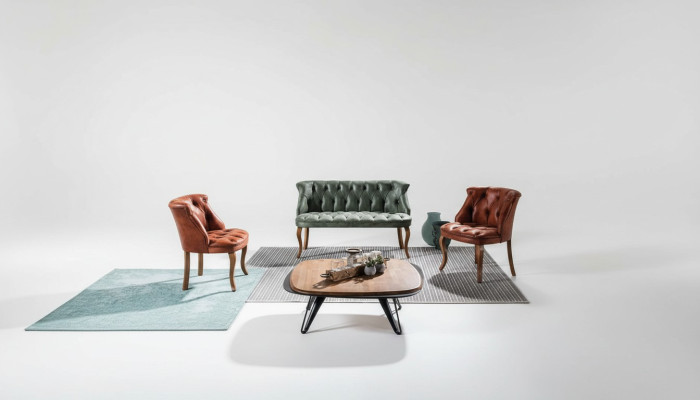 Sofá Chesterfield moderno de ecopiel, muebles, sofá de dos plazas, sillón de estilo
