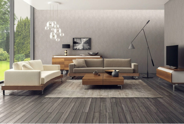 Moderno sofá blanco de lujo de dos plazas, muebles de sala de estar nuevos.