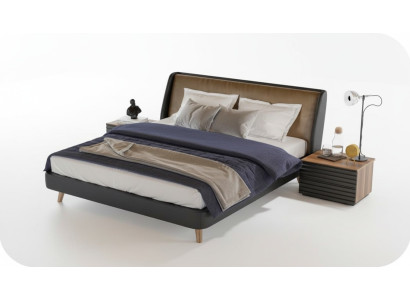 Dormitorio Set Cama 2x mesita de noche Muebles completos Camas Nogal natural