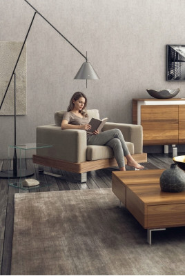 Silla blanca beige Muebles de sala de estar Sillón de lectura Orejero