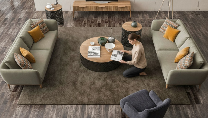 Sofá verde moderno Conjunto de sofá Salón Sofá de tres plazas Sillón de una plaza Sofá de dos plazas 3+2+1