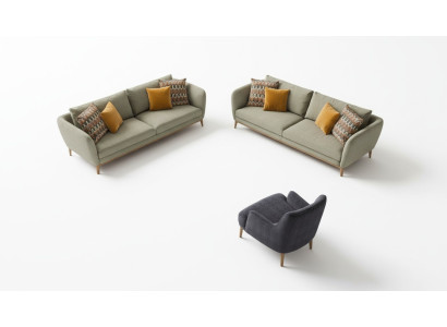 Sofá verde moderno Conjunto de sofá Salón Sofá de tres plazas Sillón de una plaza Sofá de dos plazas 3+2+1