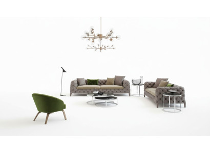 Chesterfield conjunto de sofás de cuatro plazas Sofás de lujo Sofá sillón Muebles Sofá