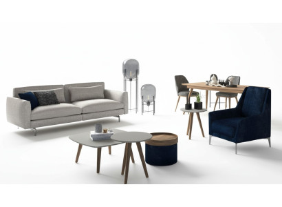 Muebles de sala gris-negro Conjunto de lujo moderno de tres piezas sillón nuevo
