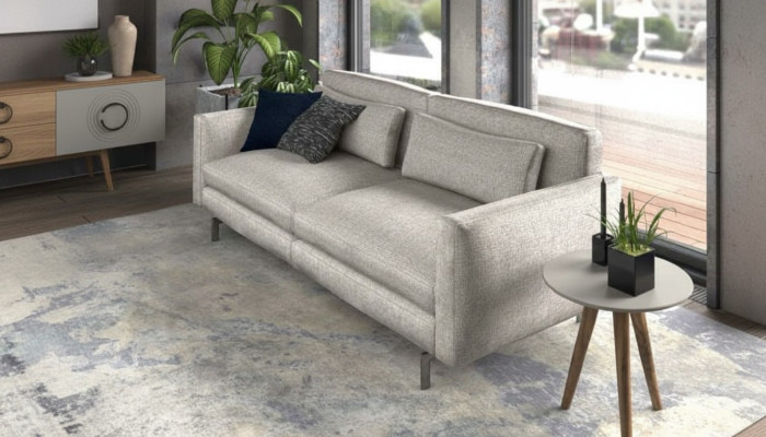 Sofá gris Colección de sofás Juego de muebles de asiento Muebles de salón Sofá Textil