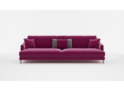 Rosa sofá moderno de tres plazas, sofás de salón, muebles de estilo de lujo.