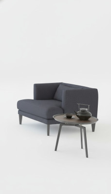 Sillón de lujo gris de un solo asiento del diseñador, sillón de descanso, sillón moderno de orejas.
