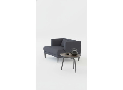 Sillón de lujo gris de un solo asiento del diseñador, sillón de descanso, sillón moderno de orejas.