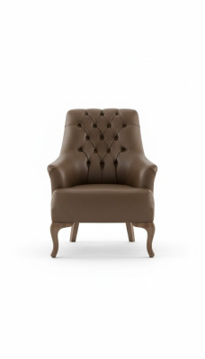 Sillón Chesterfield marrón de una plaza muebles de salón modernos sillón de lujo. 