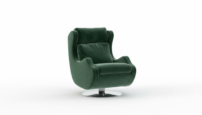 Sillón verde muebles de sala de estar individual Elegante sillón tipo cóctel moderno