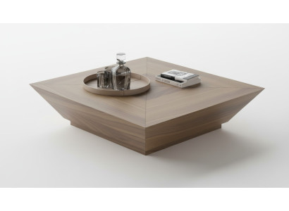 Mesas de centro rectangulares de lujo de diseñador de nogal natural.