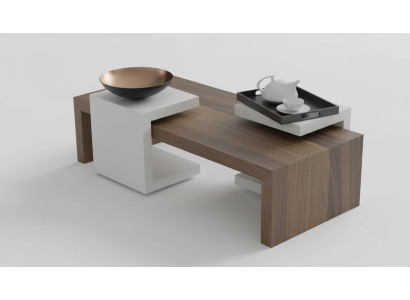 Juego de mesas de centro Nogal Natural Muebles de salón Mesas auxiliares Modernas Nuevas