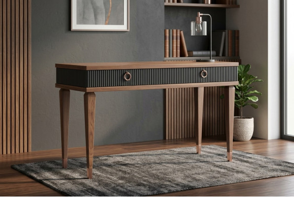 Moderna consola con cajones lujo nogal natural - antracita