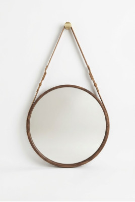 Espejo de pared enmarcado Marco de lujo marrón de madera de nogal natural