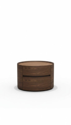 Mesa de noche de madera de diseñador. Diseño moderno. Muebles de dormitorio de madera maciza.
