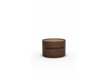 Mesa de noche de madera de diseñador. Diseño moderno. Muebles de dormitorio de madera maciza.
