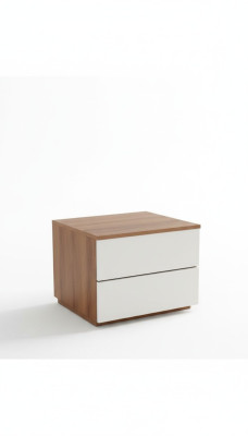 Mesita de noche marrón para dormitorio moderno de madera maciza, nuevo.