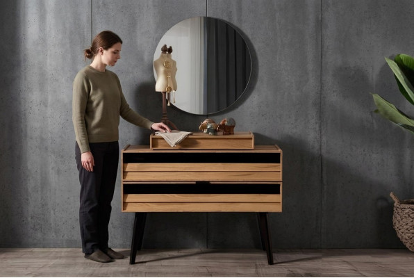 Diseñador de lujo cómoda de madera auténtica marrón moderna nueva.