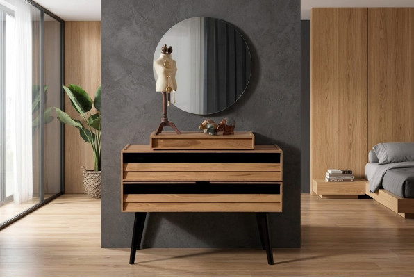 Diseñador de lujo cómoda de madera auténtica marrón moderna nueva.