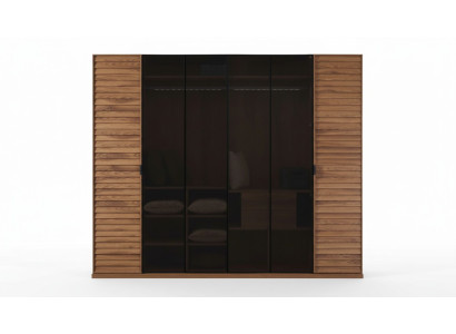 Armario con puertas correderas de cristal, muebles de dormitorio, espejo marrón.