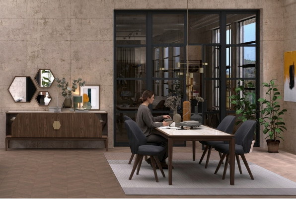 Comedor Mesa de cocina Muebles de madera maciza de lujo Muebles modernos de diseño