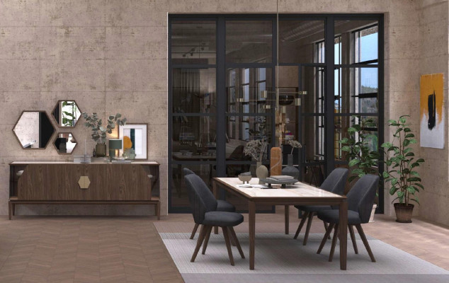 Comedor Mesa de cocina Muebles de madera maciza de lujo Muebles modernos de diseño