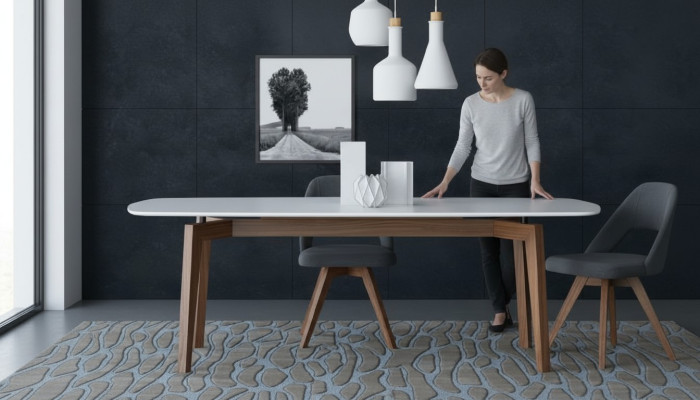 Gran mesa de comedor Muebles de cocina modernos Mesas de lujo Muebles de madera