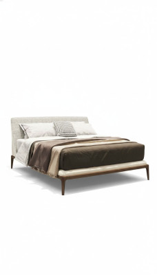 Cama blanca Marco de cama de lujo Muebles de dormitorio modernos Estructura de madera