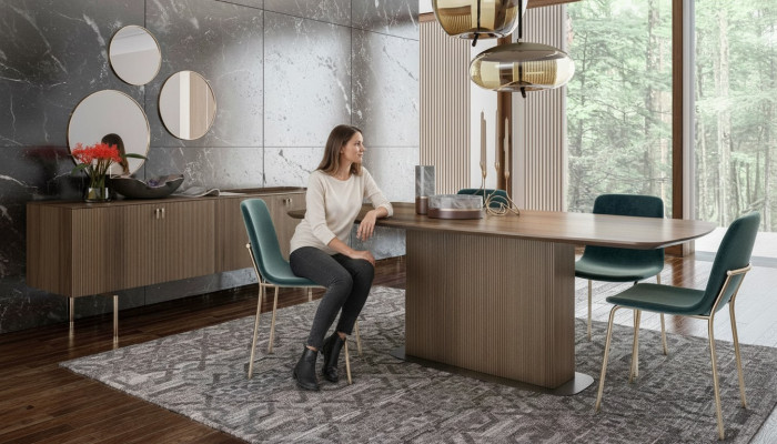 Conjunto de comedor moderno de muebles de lujo mesa sillas aparador