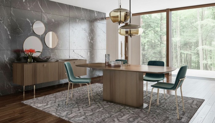 Conjunto de comedor moderno de muebles de lujo mesa sillas aparador