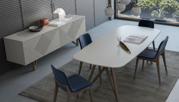 Juego de comedor Conjunto de comedor moderno Aparador blanco con espacio de almacenamiento