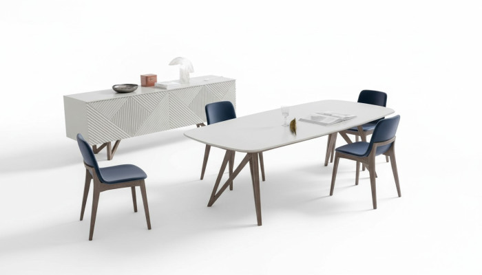 Juego de comedor Conjunto de comedor moderno Aparador blanco con espacio de almacenamiento