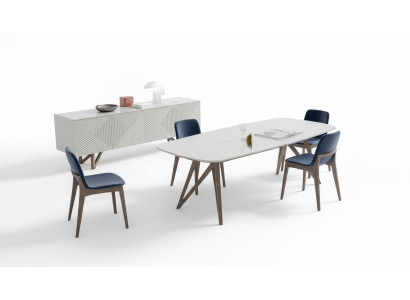 Juego de comedor Conjunto de comedor moderno Aparador blanco con espacio de almacenamiento