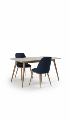 Silla de comedor azul de lujo. Muebles de cocina modernos. Muebles de madera de diseñador.