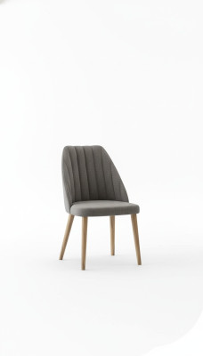 Silla de cocina de tela gris de lujo con suavidad media en madera