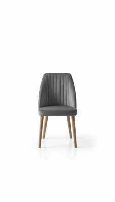 Silla de lujo moderna gris, una sola pieza, muebles de madera, sillas de cocina.