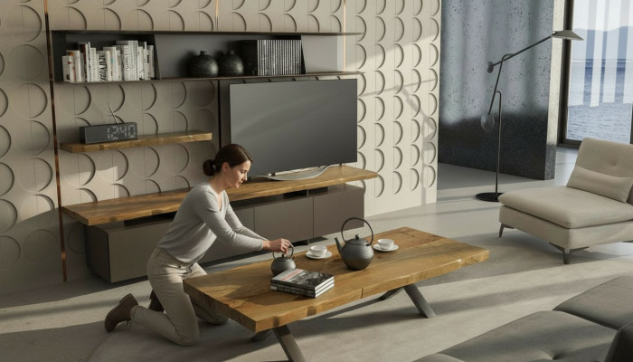 Mesa de centro de madera Muebles de salón modernos Mesa auxiliar de lujo Mesa de televisión