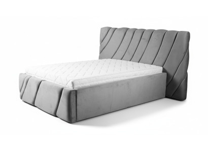 Cama de terciopelo gris Cama doble 140x200 Diseño de camas Equipamiento de hotel