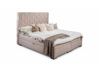 Beige dormitorio camas acolchadas cama chesterfield textil tela nuevo